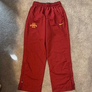 Nike Kids Red Sweatpants with Yellow Logo